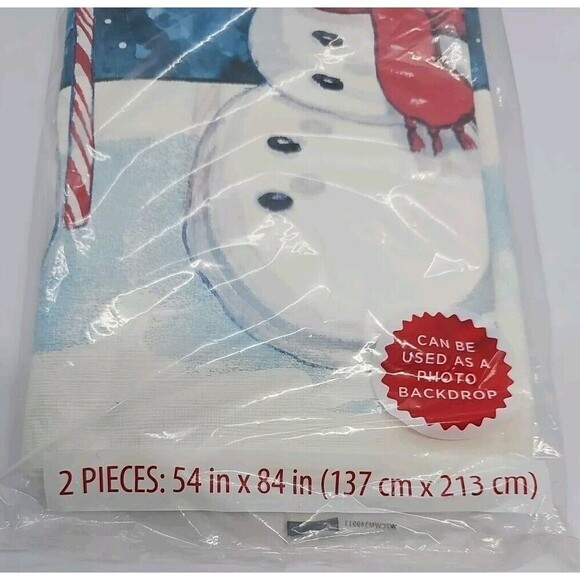 Let It Snow Snowman Christmas Paper Table Cover Use Photo Backdrop 54 × 84 Qty 3 - Picture 6 of 7